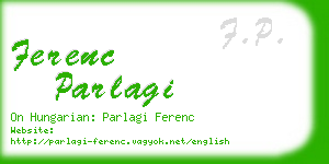 ferenc parlagi business card